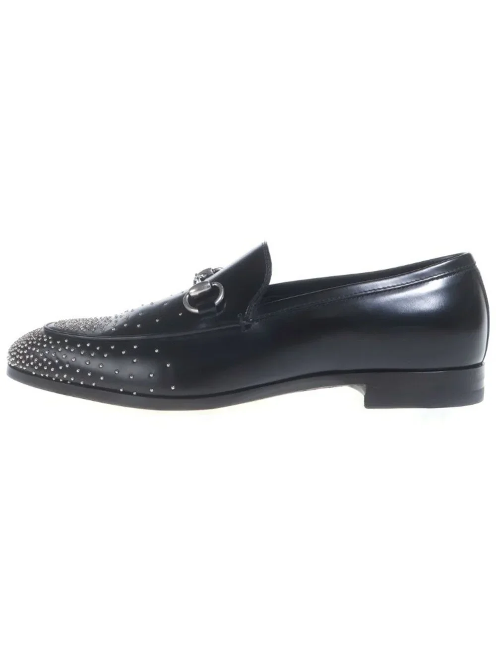 Gucci Horsebit Studded Loafer Leather Dress Shoes Black